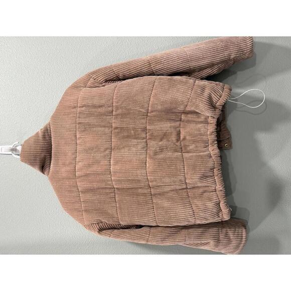 7 For All Mankind Corduroy Dusty Rose Bomber Jacket, Medium - Picture 6 of 7